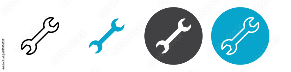 wrench icon Vector illustration in black wrench icon Vector illustration in black