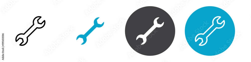 wrench icon Vector illustration in black wrench icon Vector illustration in black