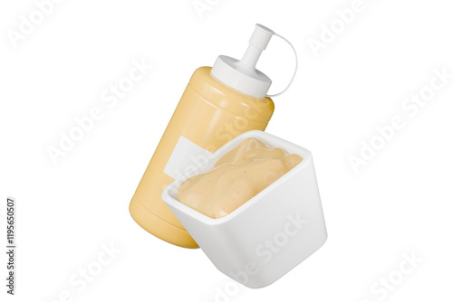 Fotografie 3d mayonnaise sauce