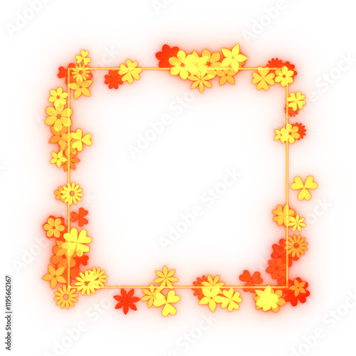 Wallpaper Mural Glittering flower' particle frame. 3d rendering.	 Torontodigital.ca