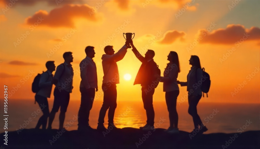 Fototapeta premium success-of-teamwork-joint-achievement-of-goal