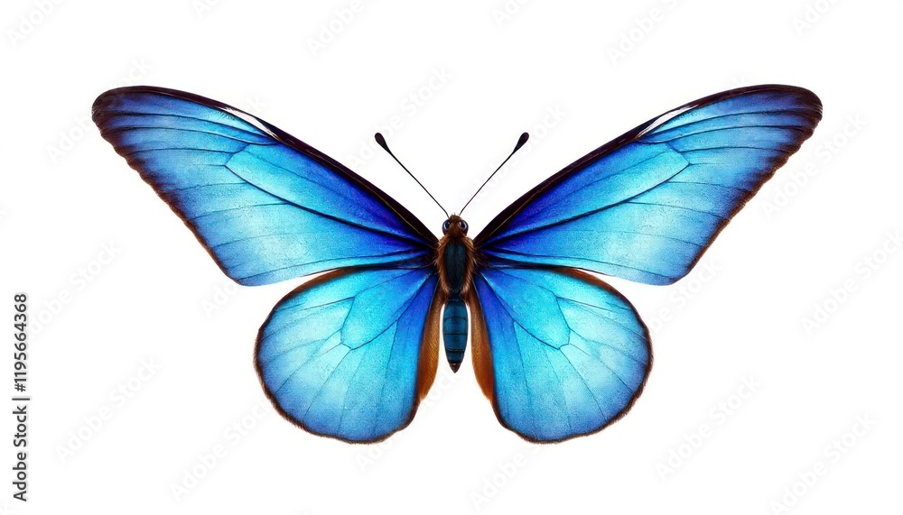 Obraz premium wings-of-a-blue-butterfly-isolated-on-a-white-background