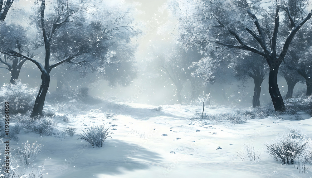 Winter forest in the snow Winter forest in the snow