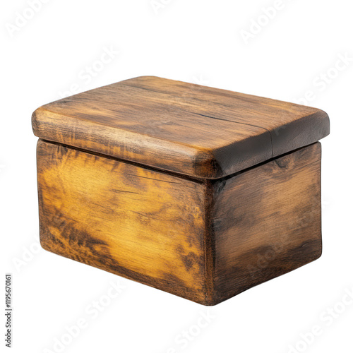 Wooden box isolated on transparent background photo