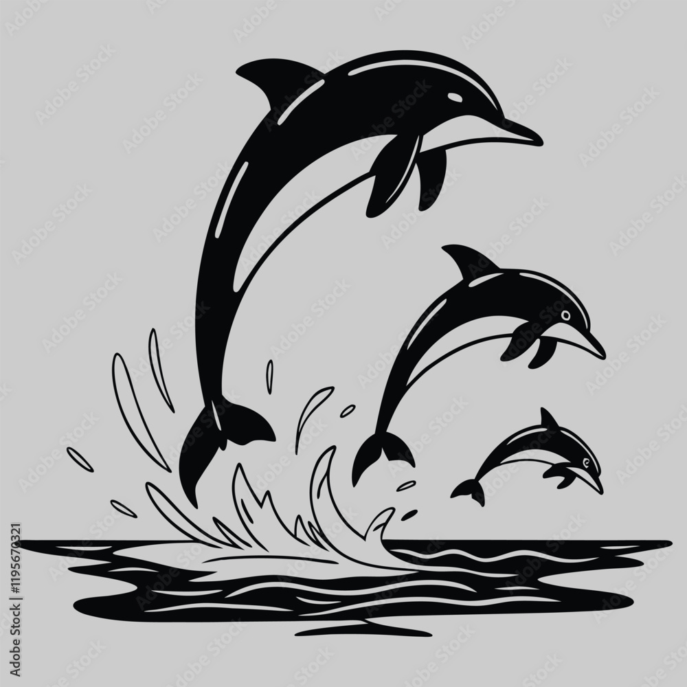 Obraz premium dolphins jumping out of water 
