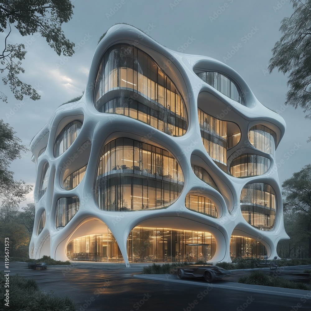 Fototapeta premium Contemporary Museum with Elegant Design