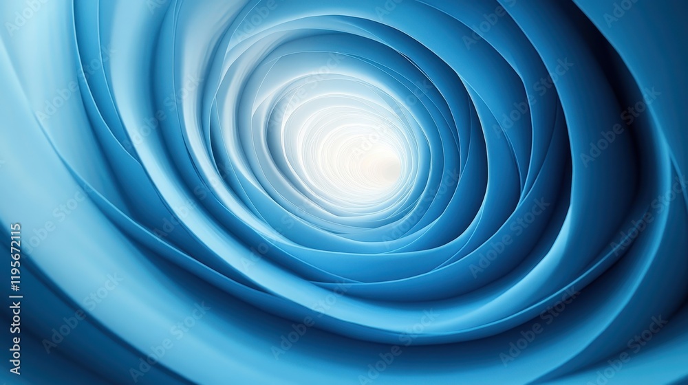 Abstract spiral artwork with blue and white swirling pattern design Abstract spiral artwork with blue and white swirling pattern design