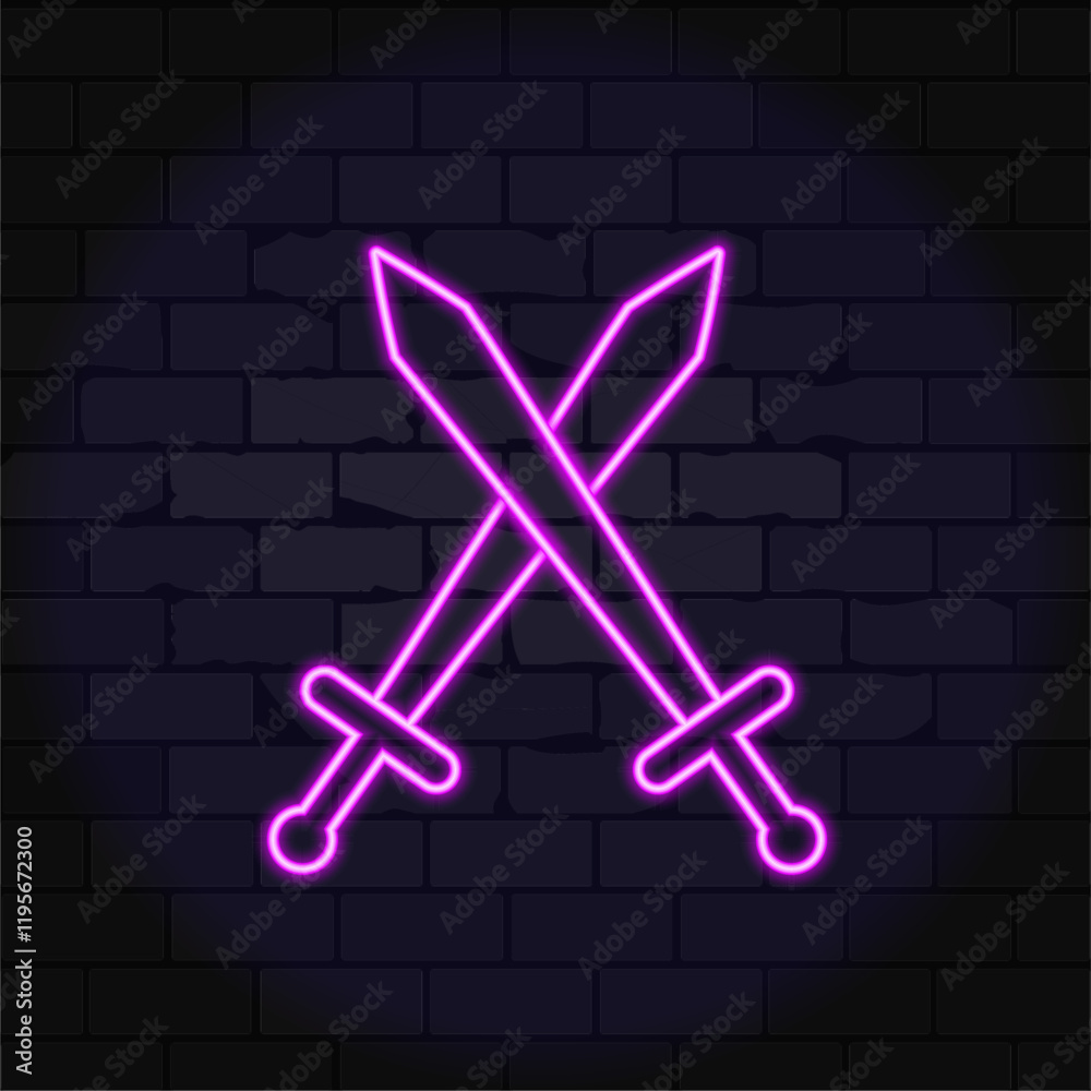 two swords crossed between each other.