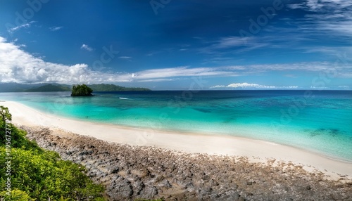 yongsu desoyo beach in jayapura papua indonesia photo