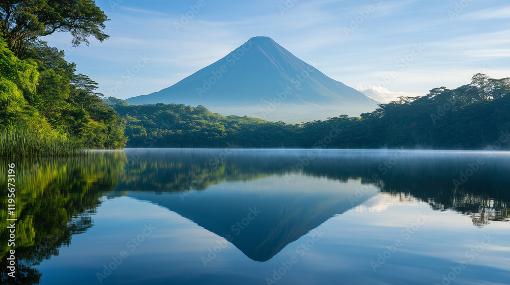 Volcanic Mountain Reflection in Calm Lake at Morning Light Serene Nature Photography
Volcanic Mountain Reflection in Calm Lake at Morning Light Serene Nature Photography