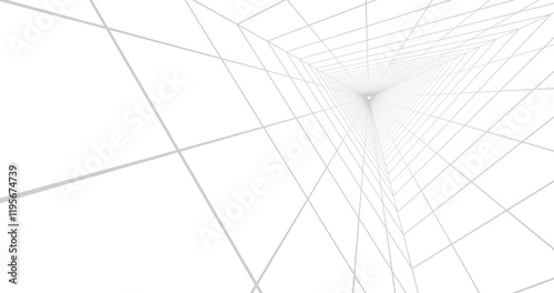 Lines grid technology perspective background. 3d rendering.	