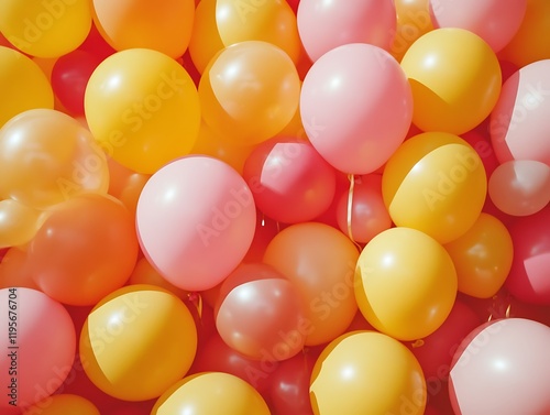 Wallpaper Mural Pastel Balloons: A Sunlit Celebration of Warm Hues Torontodigital.ca
