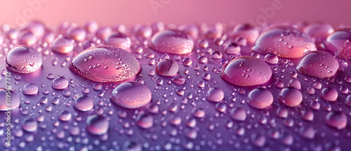 Water drops on purple surface
