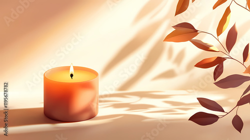 clean simple autumnthemed candle photo