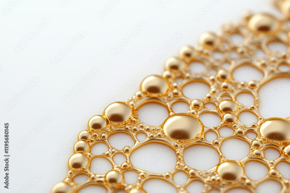 Obraz premium Elegant gold bubble pattern abstract design close-up studio setting artistic view luxury concept