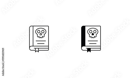 Spellbook icon set line and glyph vector illustration