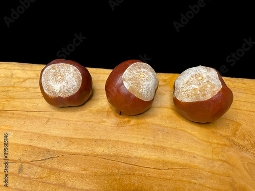 Three Chestnuts on Wood 03