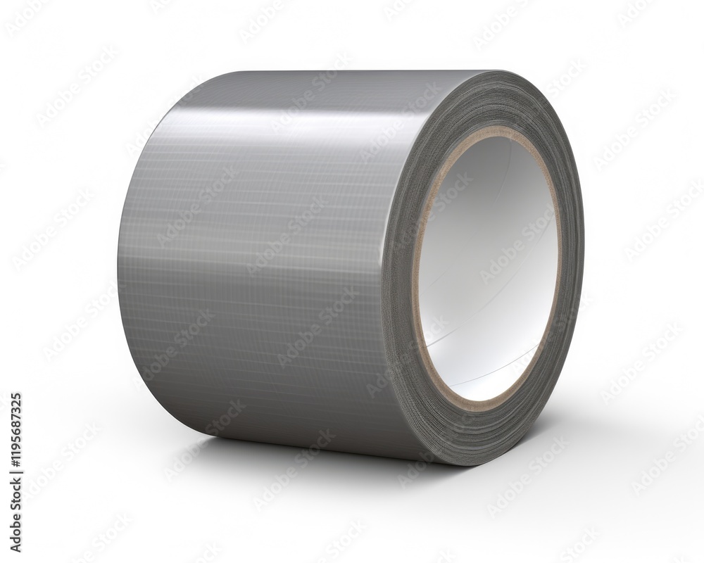 Isolated Duct Tape Roll - Grey Adhesive Gaffer Binder for Fixing and Equipment Isolated Duct Tape Roll - Grey Adhesive Gaffer Binder for Fixing and Equipment
