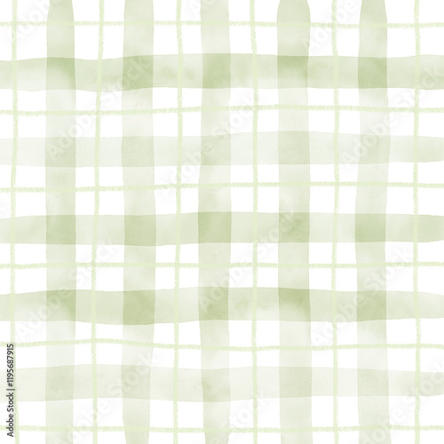 Sage Green Plaid Gingham Hand Drawn Background Pattern Overlay