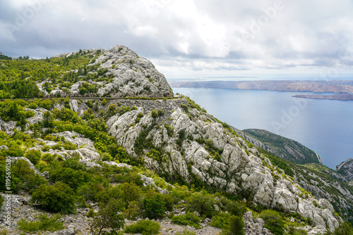 Typical Croatian, Dalmatian Adriatic seaside natural landscape with diverse natural views