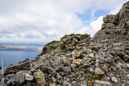 Typical Croatian, Dalmatian Adriatic seaside natural landscape with diverse natural views