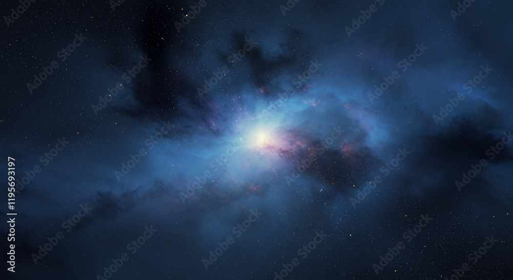 Fototapeta premium Stunning Nebula in Deep Space: Celestial Clouds of Gas and Dust