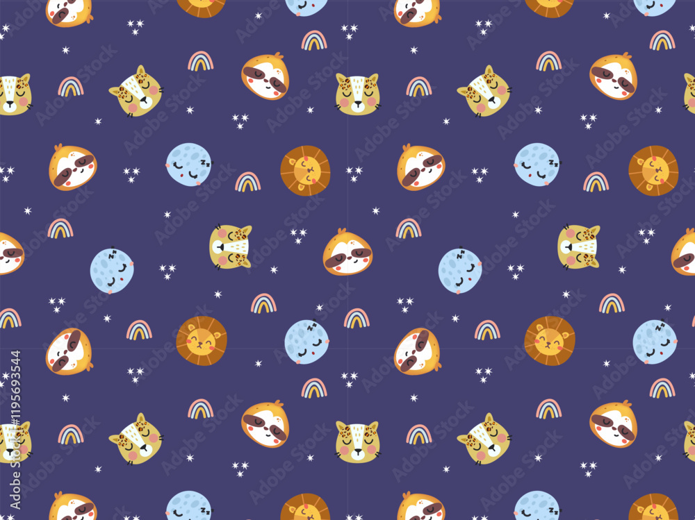 Seamless Cute Animal Pattern - Playful and Adorable Design Seamless Cute Animal Pattern - Playful and Adorable Design