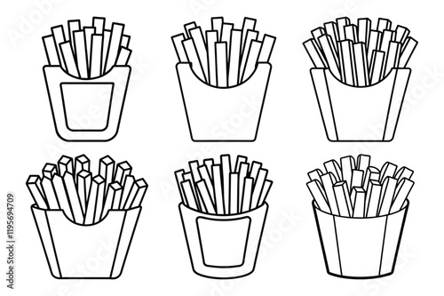 Fries bundle  icon vector on White Background ,Vector Art Illustration on white background.