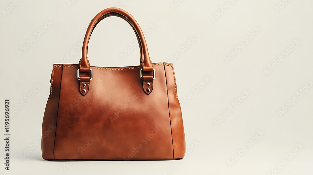 A stylish handbag placed on a white background, highlighting its modern design and features A stylish handbag placed on a white background, highlighting its modern design and features