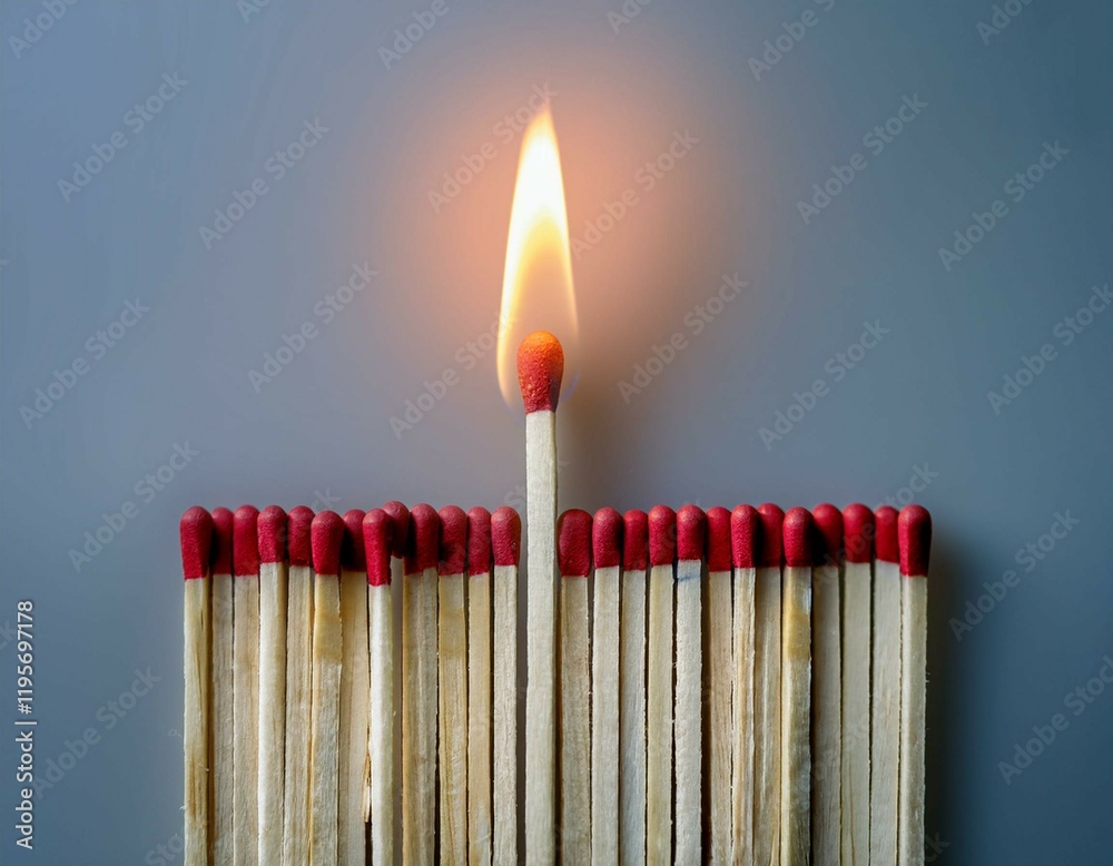 burning matches on a white background burning matches on a white background