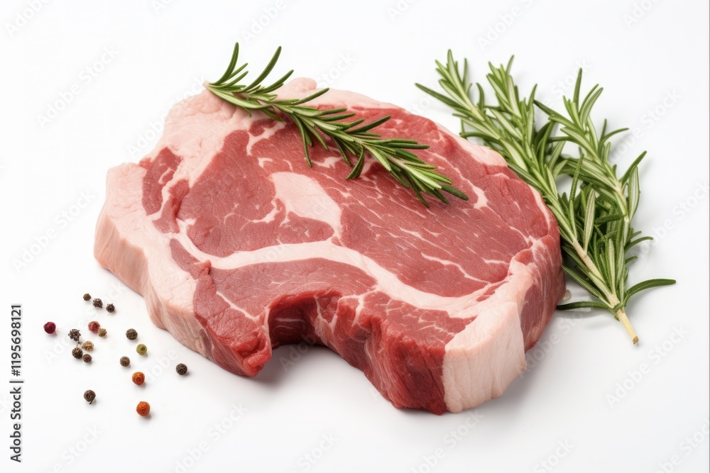 High Quality Isolated Lamb Leg Steak on White Background. Raw Boneless Meat High Quality Isolated Lamb Leg Steak on White Background. Raw Boneless Meat