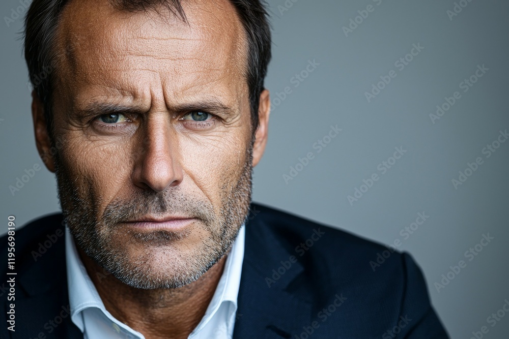 Man with a serious expression on his face Man with a serious expression on his face