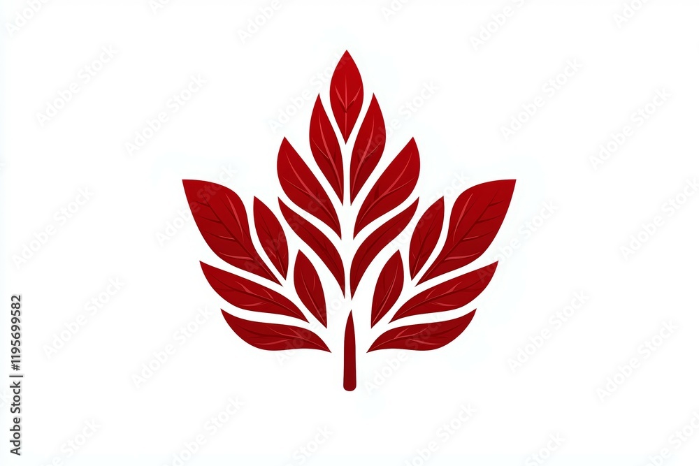 Red leafy tree with a white background Red leafy tree with a white background