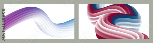 Abstract volumetric background. Cords. set of two illustrations. Toothpaste in a tube. Minimalism. Creative modern background. Cover design, wallpaper, background. eps vector.