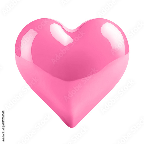 Wallpaper Mural reflective glassy pink heart isolated on transparent background, png Torontodigital.ca