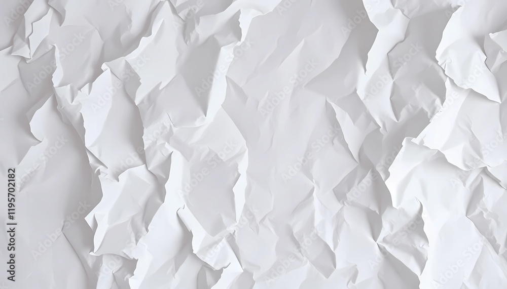 Obraz premium Crumpled white paper texture for creative design backgrounds