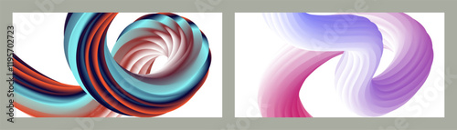 Abstract volumetric background. Cords. set of two illustrations. Toothpaste in a tube. Minimalism. Creative modern background. Cover design, wallpaper, background. eps vector.