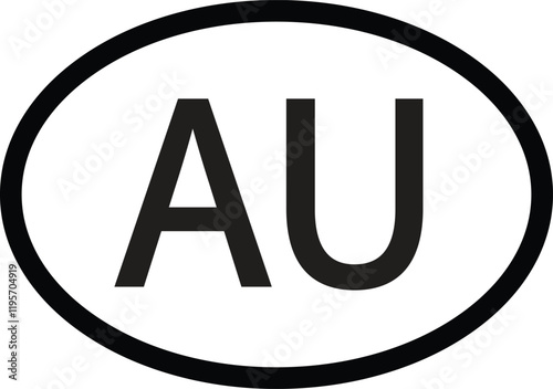 Australia country code icon isolated on white background . Australia abbreviation symbol . Australia domain name icon vector