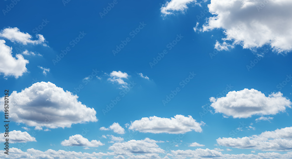 Stunning Blue Sky with Fluffy White Clouds - Nature Photography Stunning Blue Sky with Fluffy White Clouds - Nature Photography