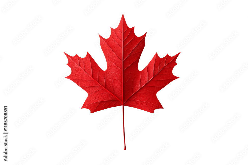 Red maple leaf with a stem Red maple leaf with a stem