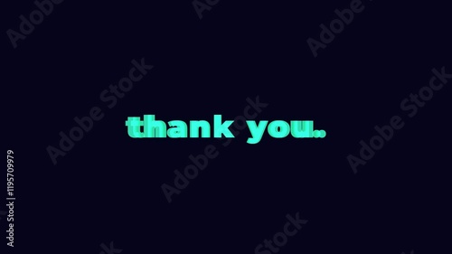 thank you text word video animation.