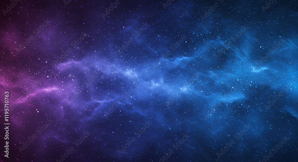 Fototapeta premium Cosmic Nebula: Stunning Purple and Blue Galaxy Background