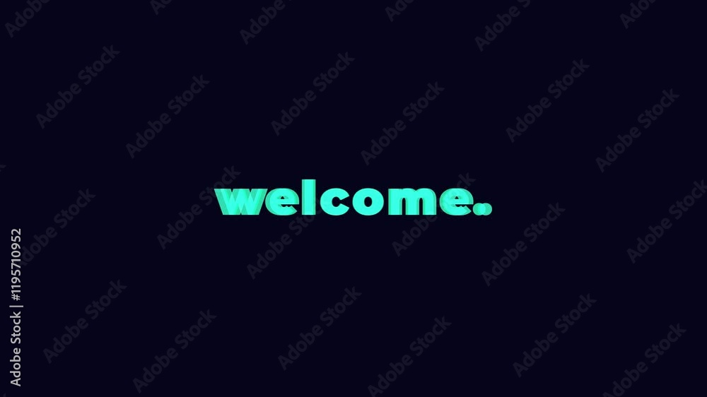 welcome text word video animation.