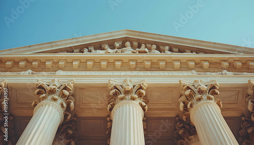 The Supreme Court Building in Washington, D.C. during a clear day with visible architectural details