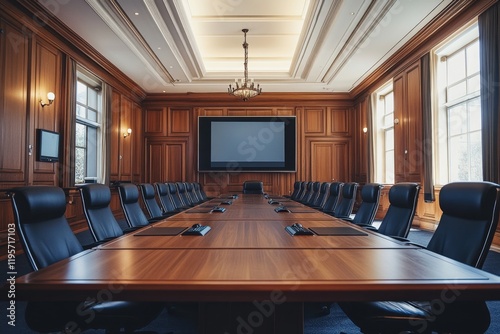 Grand Conference Room with Exquisite Wooden Details
