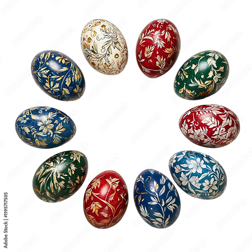 easter eggs painted with designs in a circle on a transparent background PNG image, PNG file, Generative art. easter eggs painted with designs in a circle on a transparent background PNG image, PNG file, Generative art.