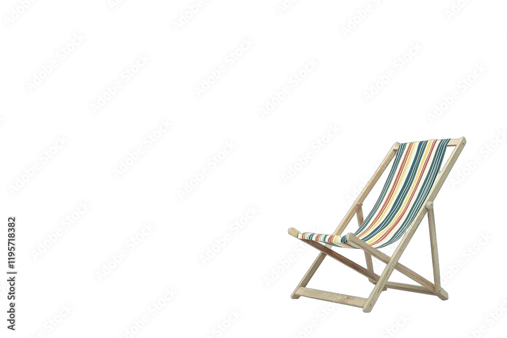 an empty beach chair against a transparent background PNG image, PNG file, Generative art. an empty beach chair against a transparent background PNG image, PNG file, Generative art.