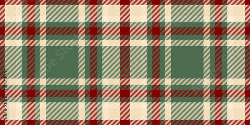 Elegant seamless plaid pattern in muted greens, creams, and reds. Perfect for autumnal designs, textile prints, or seasonal branding.