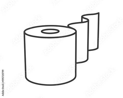 Toilet paper roll or tube icon design, template for wc. Bathroom hygiene icons, kitchen cleaning towel. Blank soft scroll product.