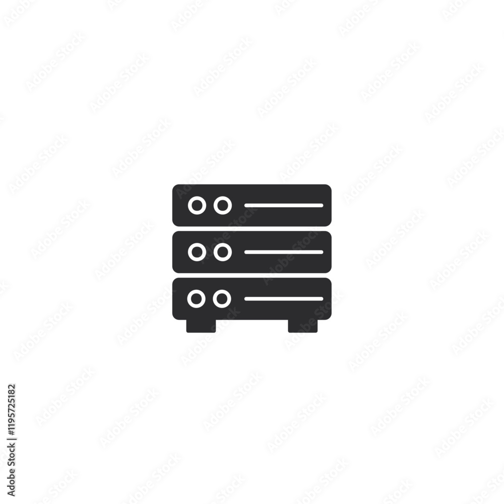 Database server icon flat vector design Database server icon flat vector design